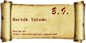 Bertók István névjegykártya