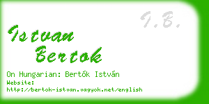 istvan bertok business card