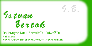 istvan bertok business card